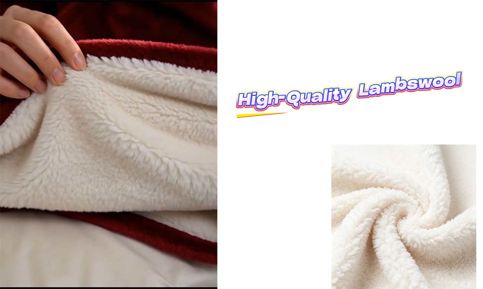 Sherpa fleece inner lining close-up showing soft thick material